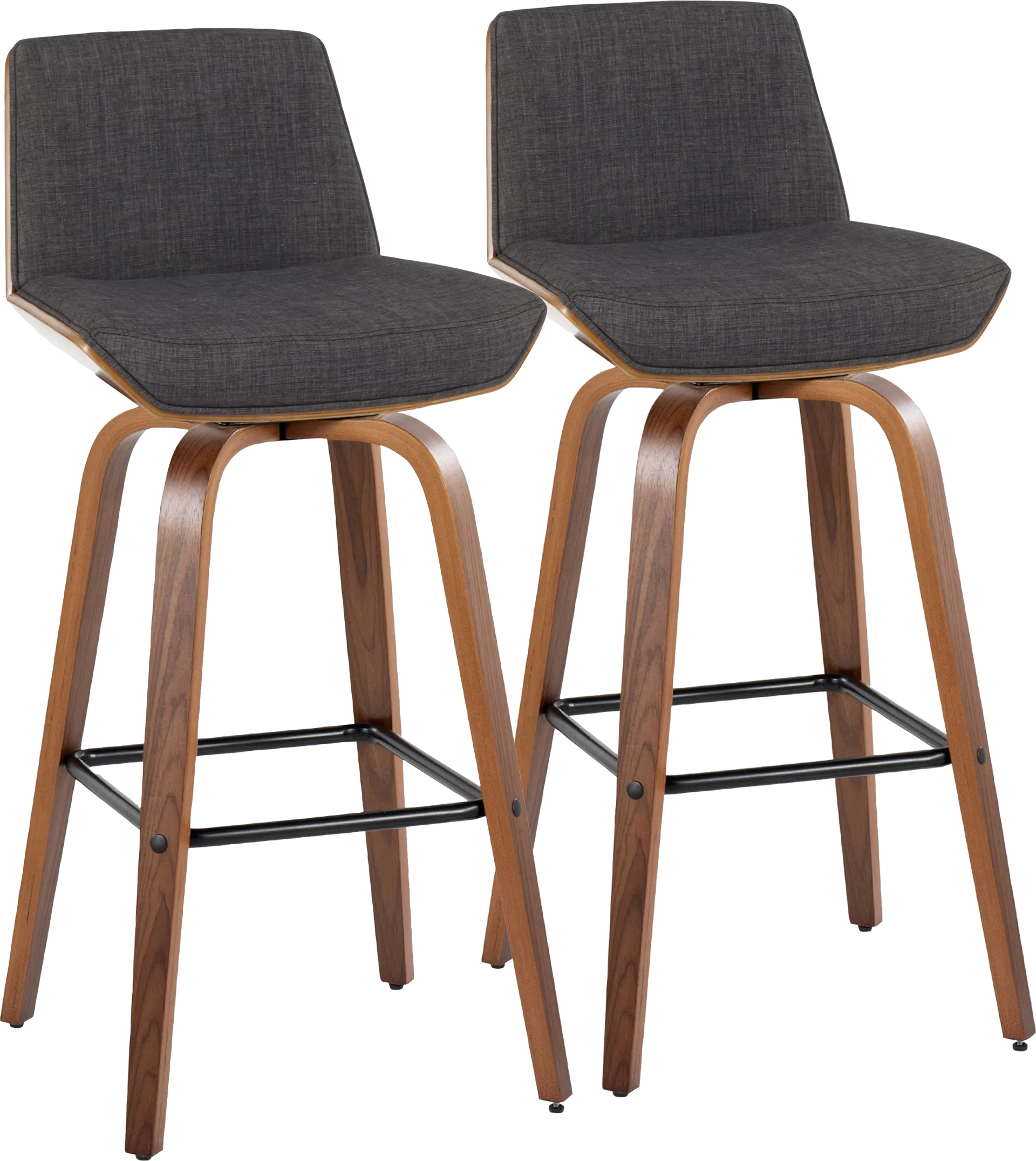 Weymanda III Charcoal Swivel Barstool, Set of 2 - Image 1