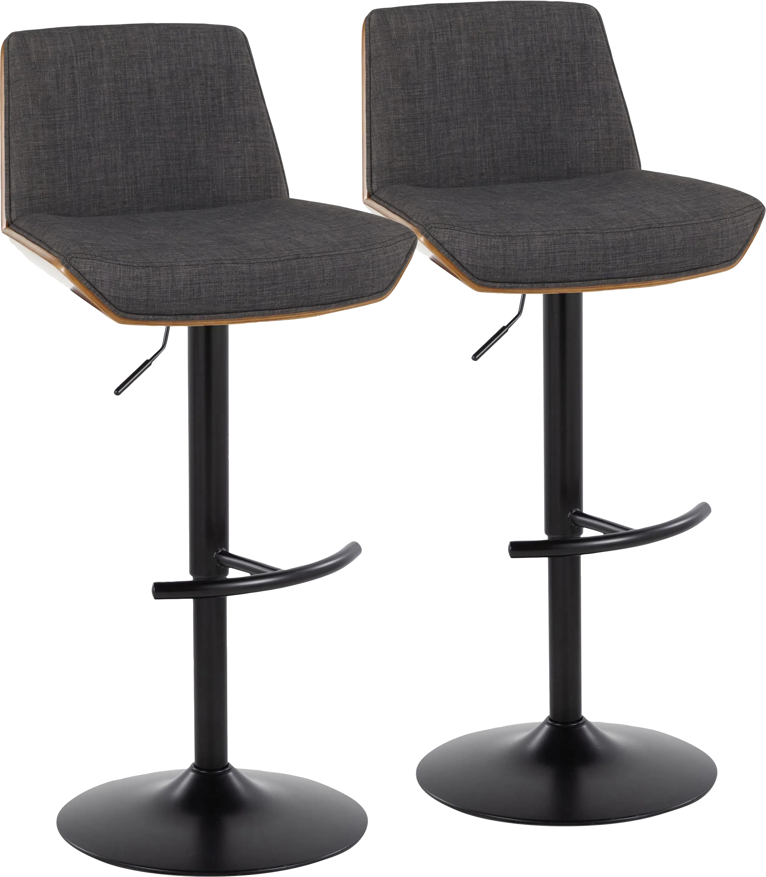 Weymanda IV Charcoal Adjustable Barstool, Set of 2 - Thumbnail - Image 1