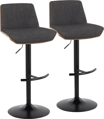 Weymanda IV Charcoal Adjustable Barstool, Set of 2