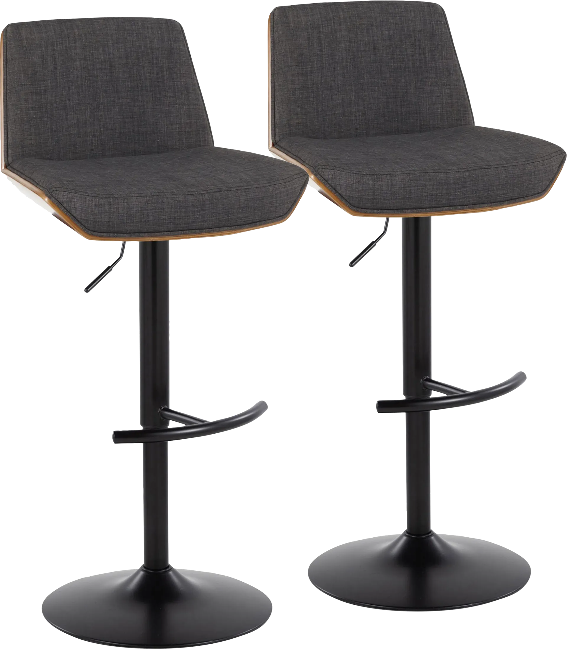 Weymanda IV Charcoal Adjustable Barstool, Set of 2 - Image 1
