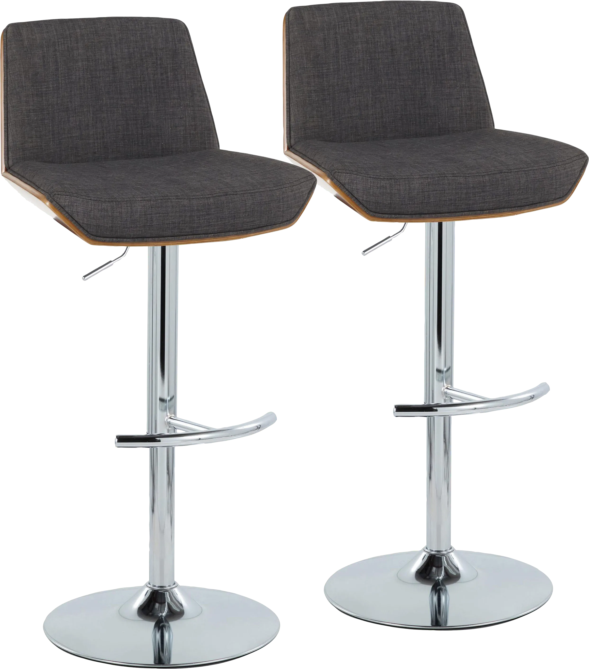 Weymanda V Charcoal Adjustable Barstool, Set of 2 - Thumbnail - Image 1