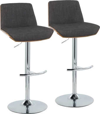 Weymanda V Charcoal Adjustable Barstool, Set of 2