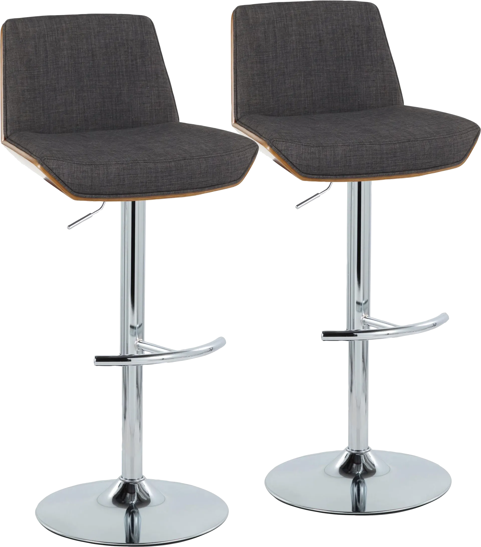Weymanda V Charcoal Adjustable Barstool, Set of 2 - Image 1