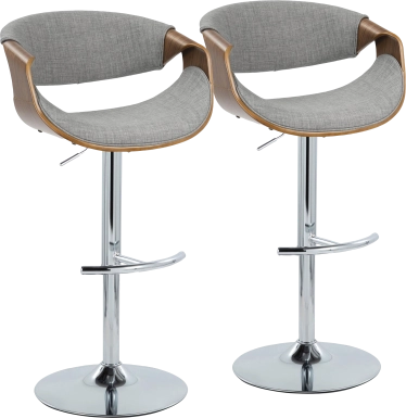 Willowwick Gray Adjustable Barstool, Set of 2