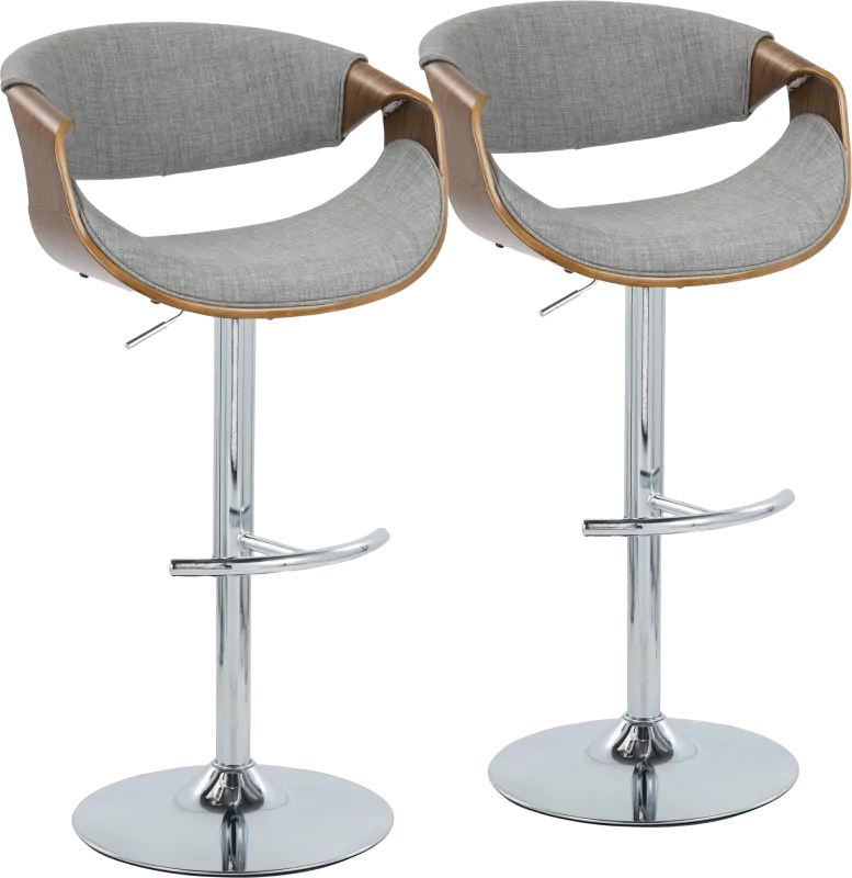 Willowwick Gray Adjustable Barstool, Set of 2