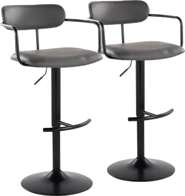 Wedgefeild II Gray Adjustable Barstool, Set of 2
