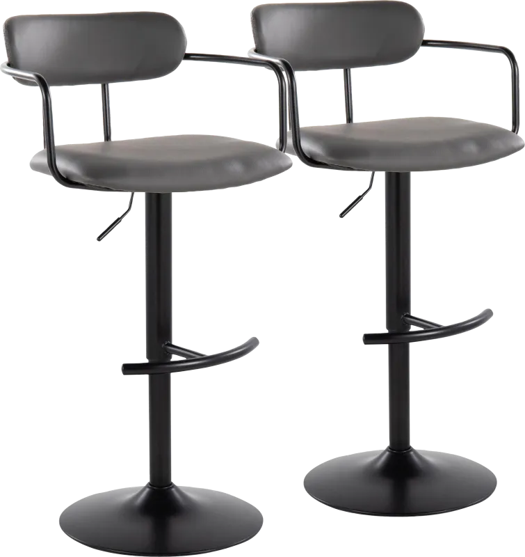 Wedgefeild II Gray Adjustable Barstool, Set of 2