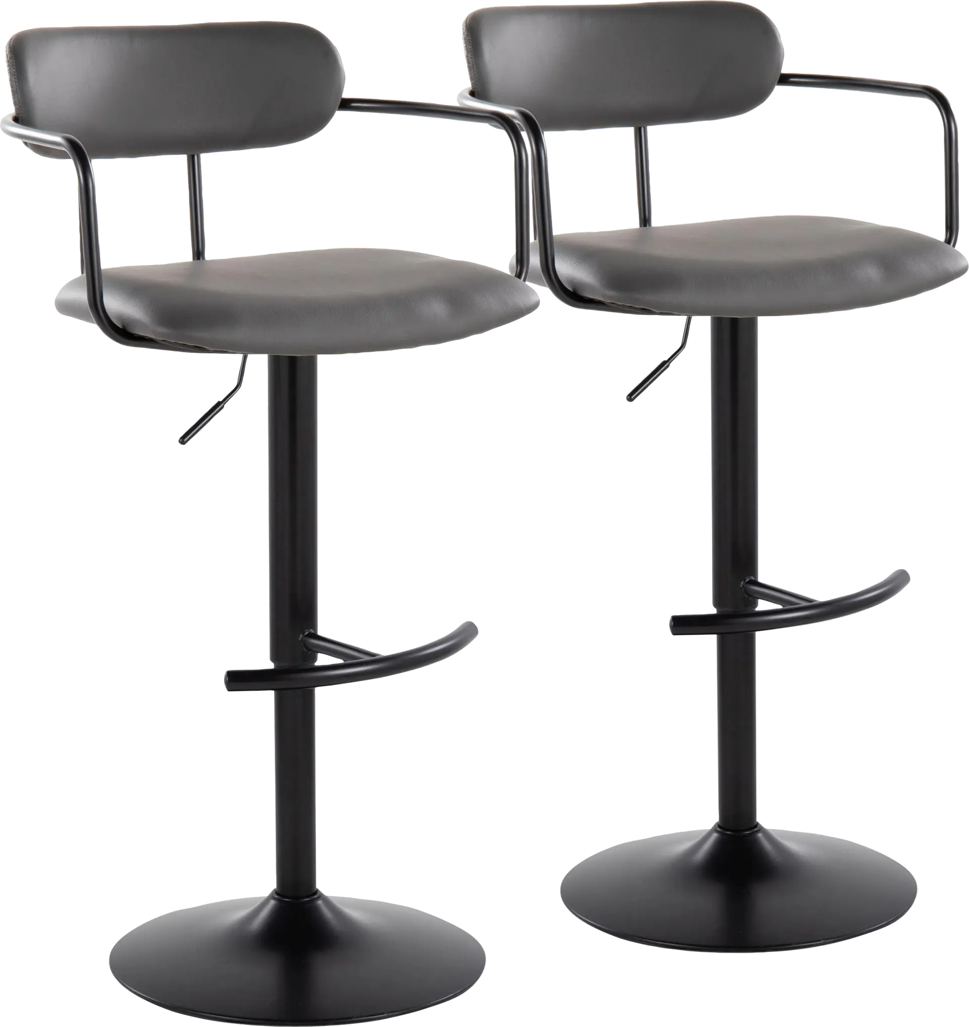 Wedgefeild II Gray Adjustable Barstool, Set of 2