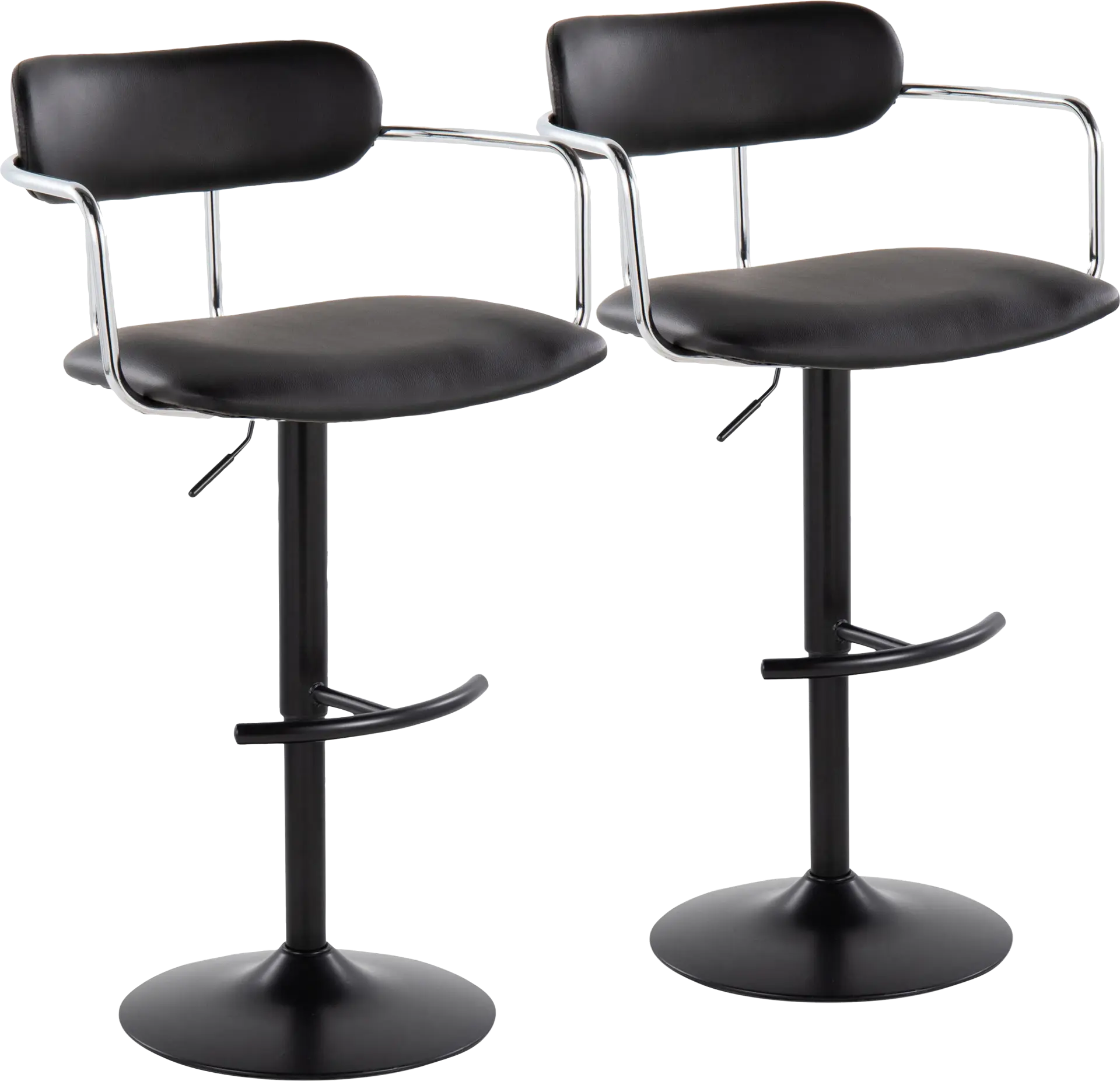 Wedgefield III Black Adjustable Barstool, Set of 2