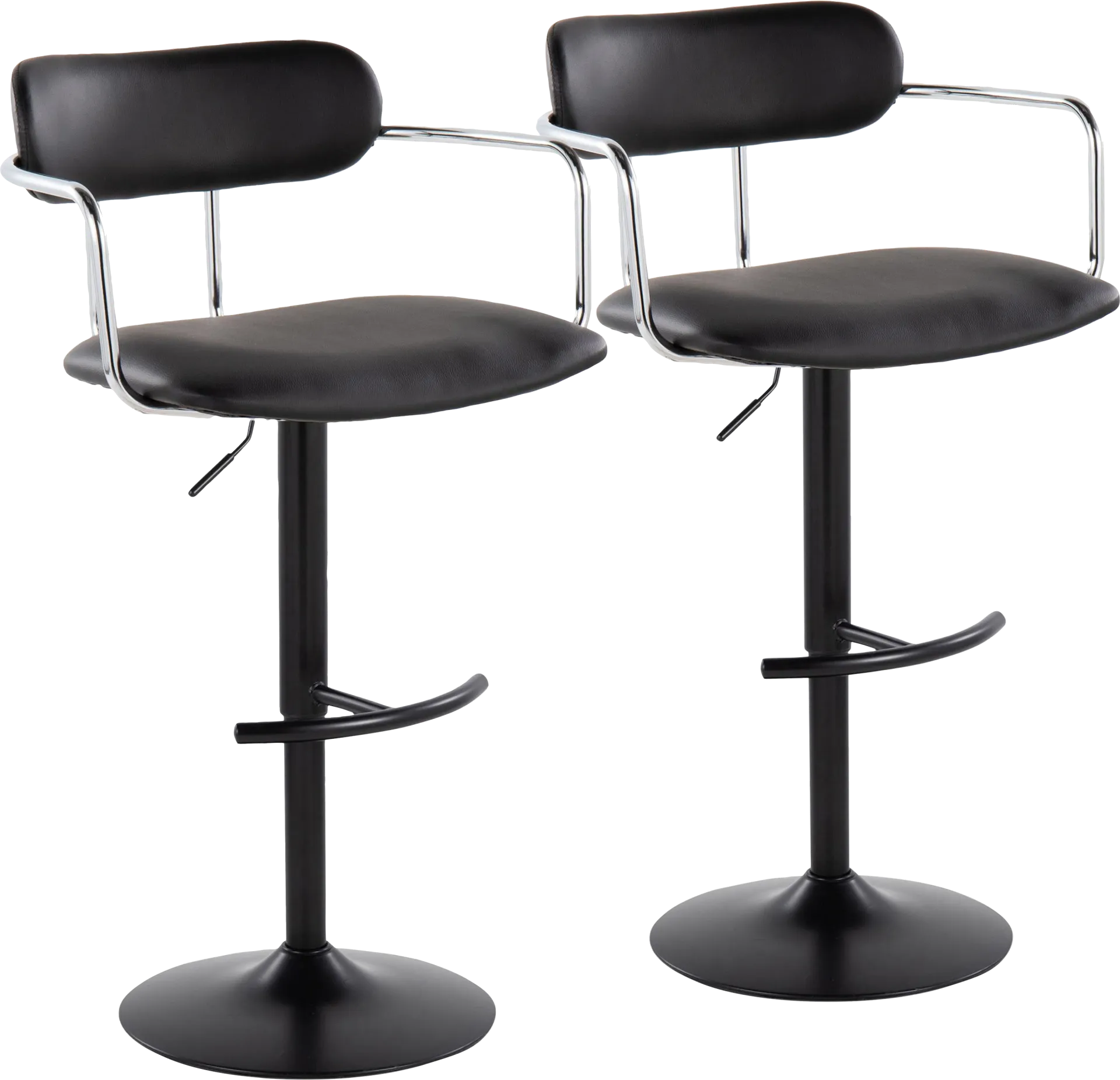Wedgefield III Black Adjustable Barstool, Set of 2 - Image 1