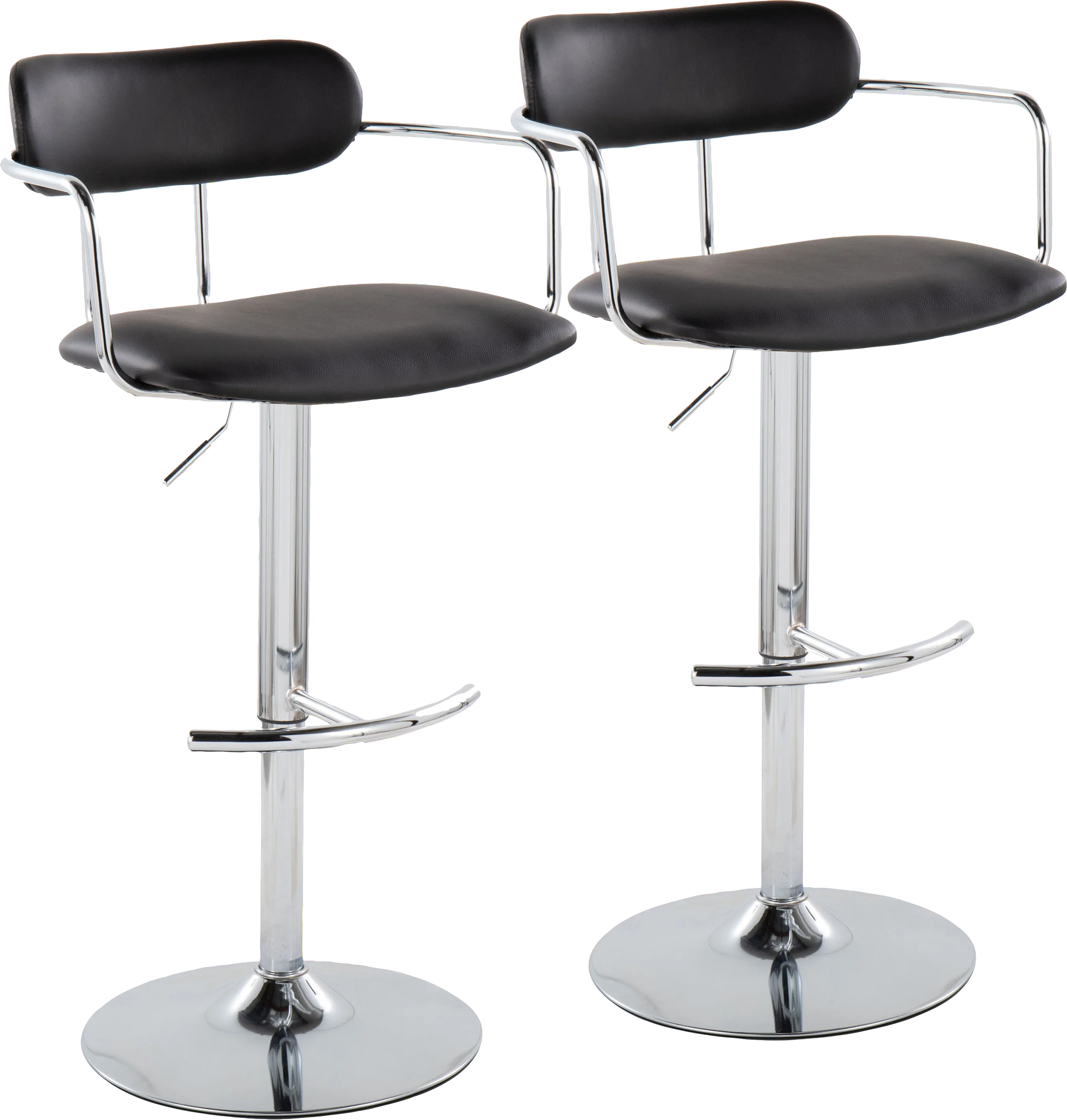 Wedgefeild IV Black Adjustable Barstool, Set of 2 - Thumbnail - Image 1