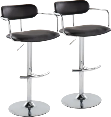 Wedgefeild IV Black Adjustable Barstool, Set of 2