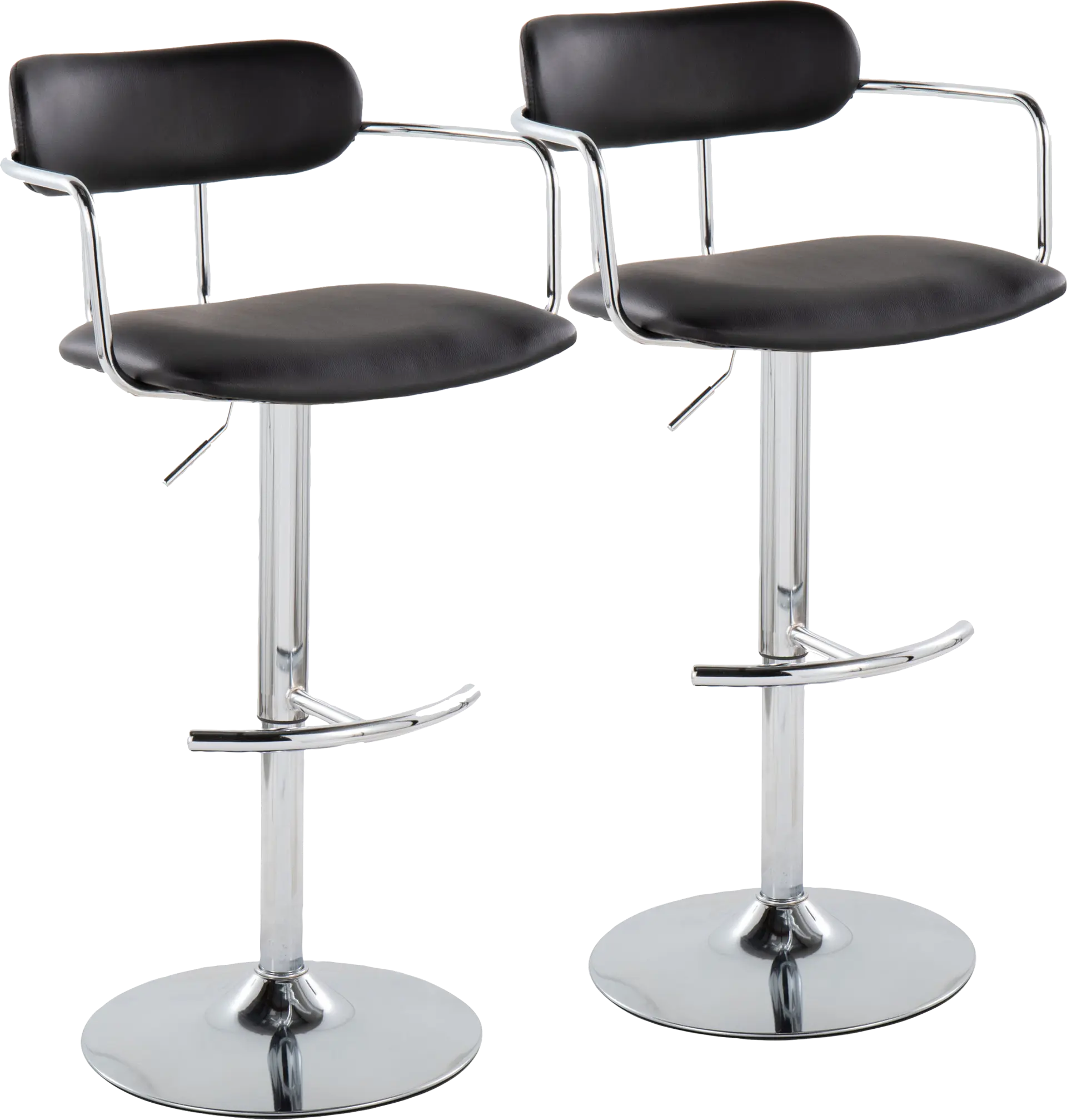 Wedgefeild IV Black Adjustable Barstool, Set of 2