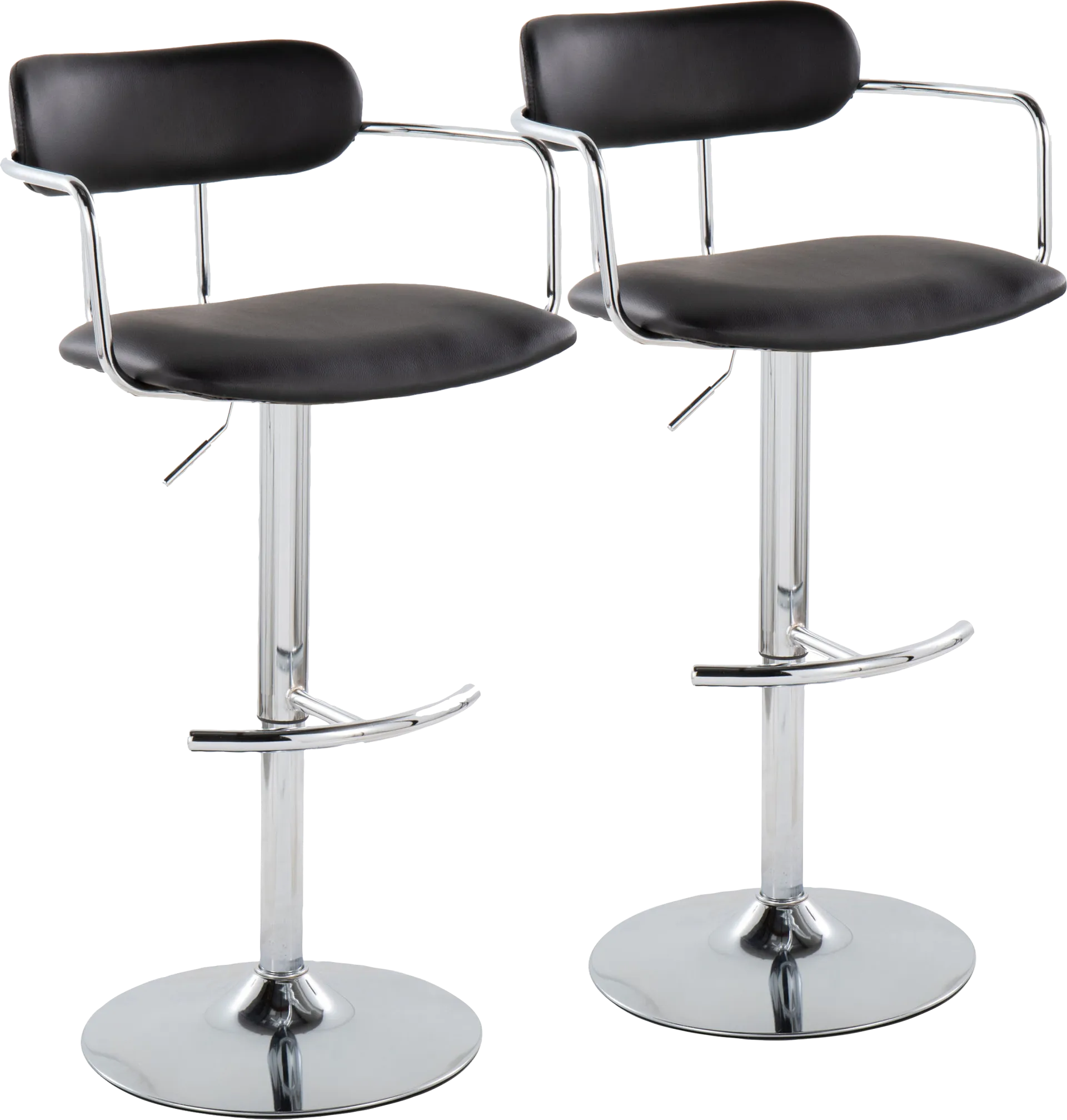 Wedgefeild IV Black Adjustable Barstool, Set of 2 - Image 1