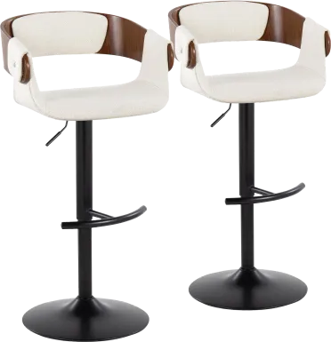 Takeda I Cream Adjustable Barstool, Set of 2