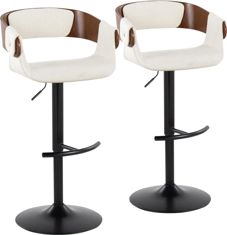 Takeda I Cream Adjustable Barstool, Set of 2