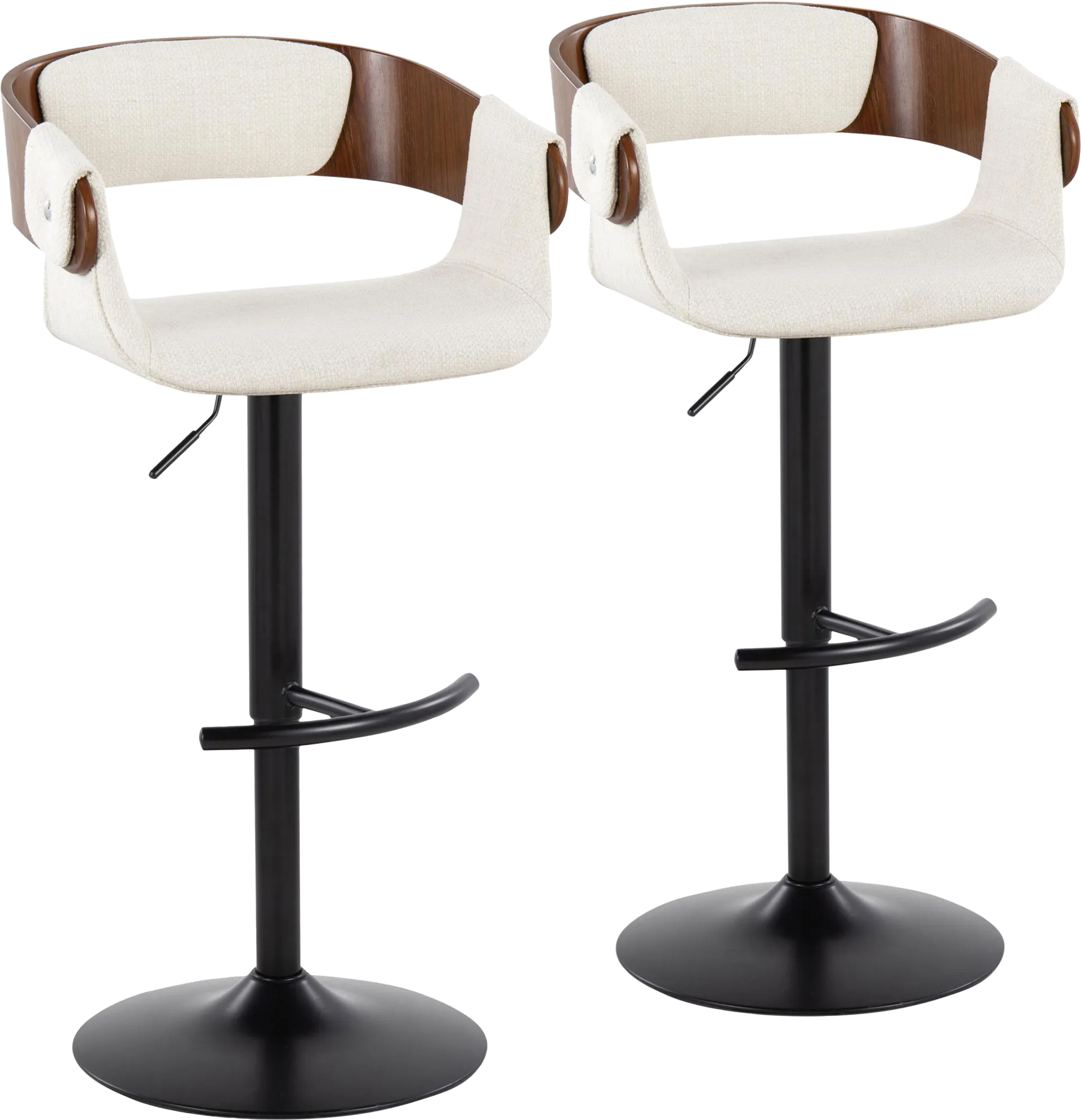Takeda I Cream Adjustable Barstool, Set of 2 - Image 1