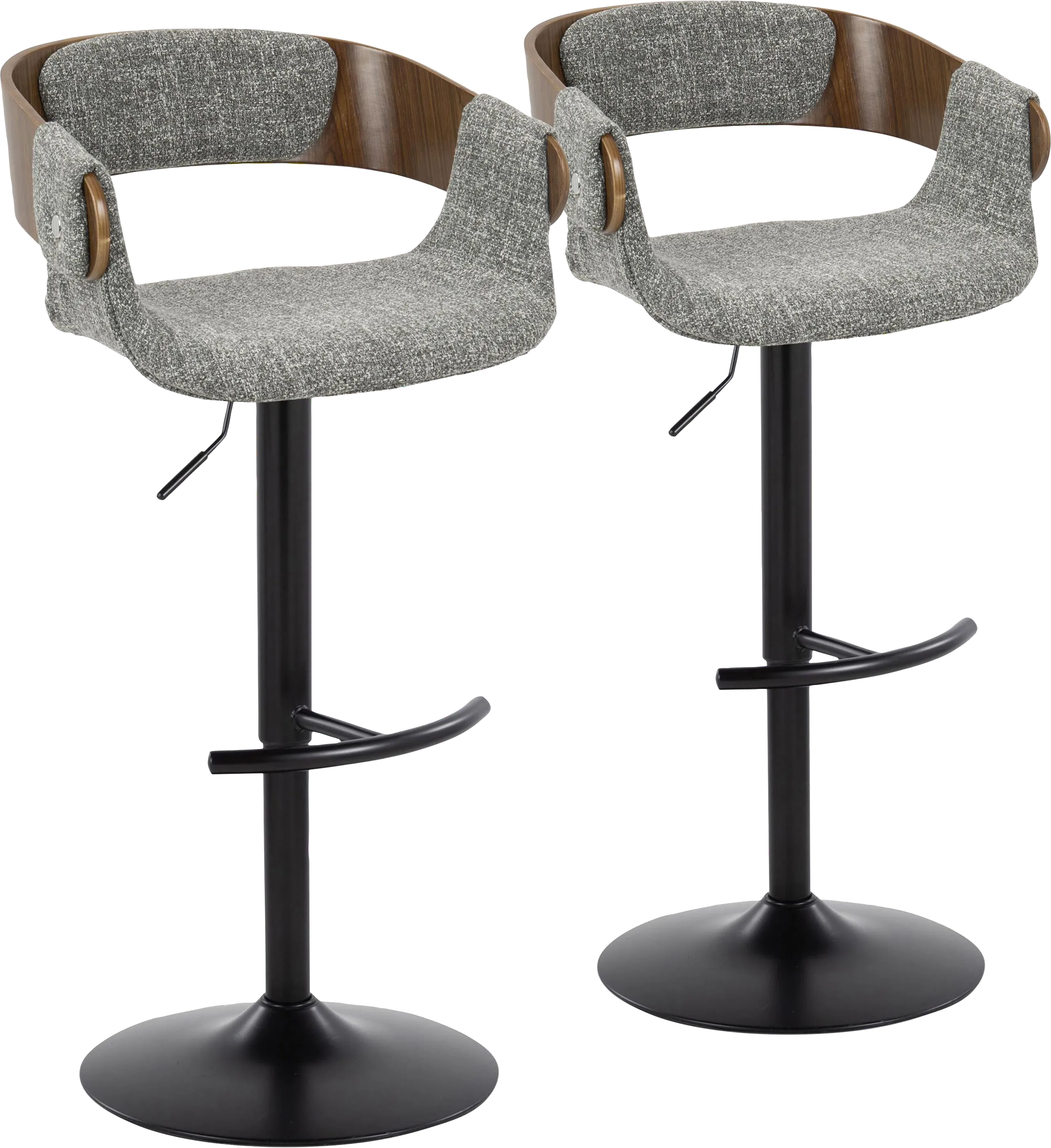 Takeda I Dark Gray Adjustable Barstool, Set of 2 - Thumbnail - Image 1
