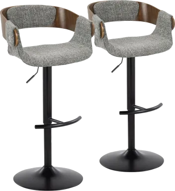 Takeda I Dark Gray Adjustable Barstool, Set of 2