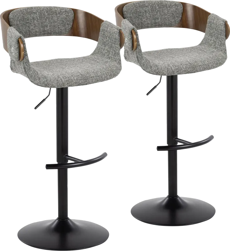 Takeda I Dark Gray Adjustable Barstool, Set of 2