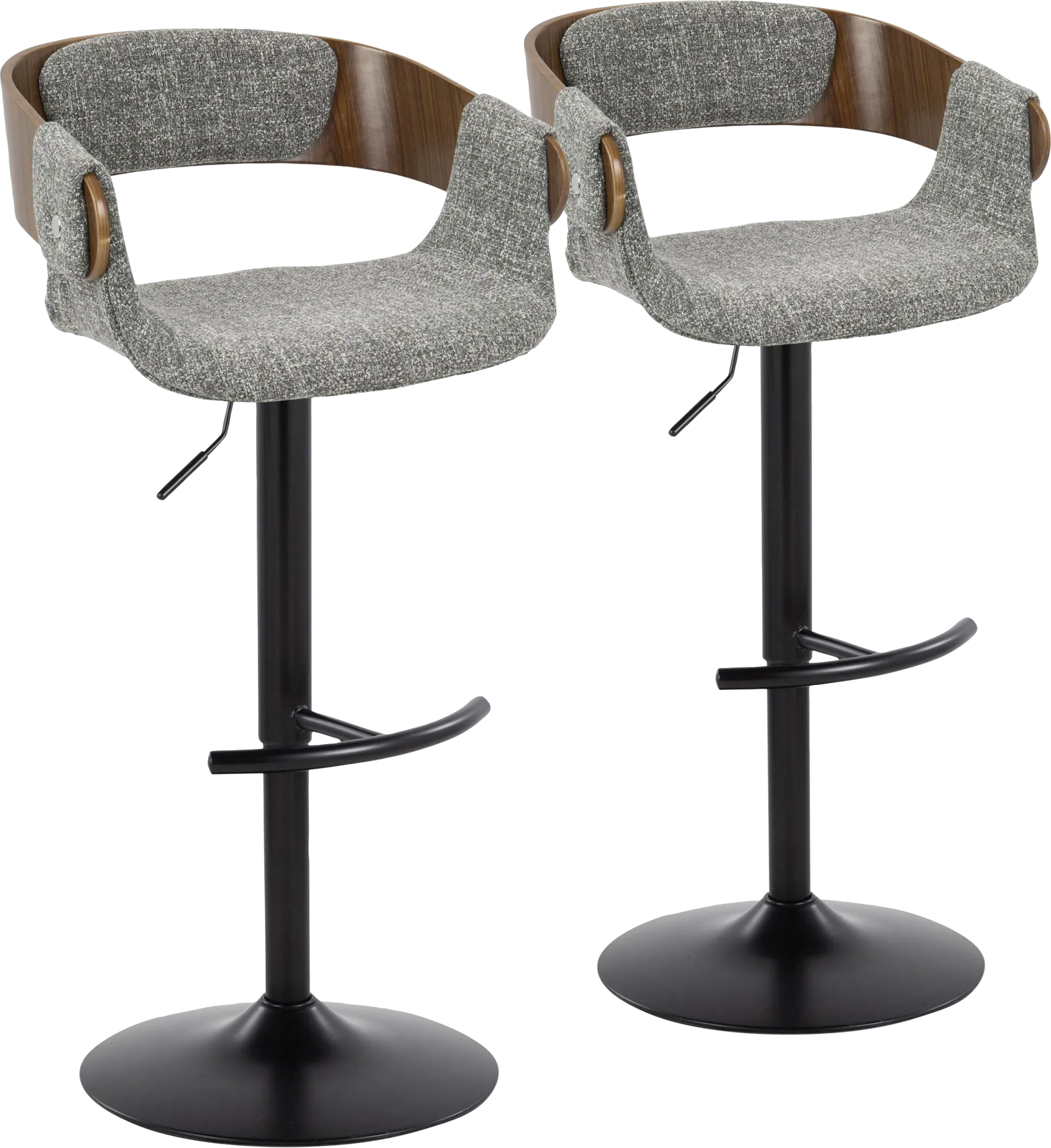 Takeda I Dark Gray Adjustable Barstool, Set of 2 - Image 1