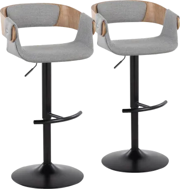Takeda I Light Gray Adjustable Barstool, Set of 2