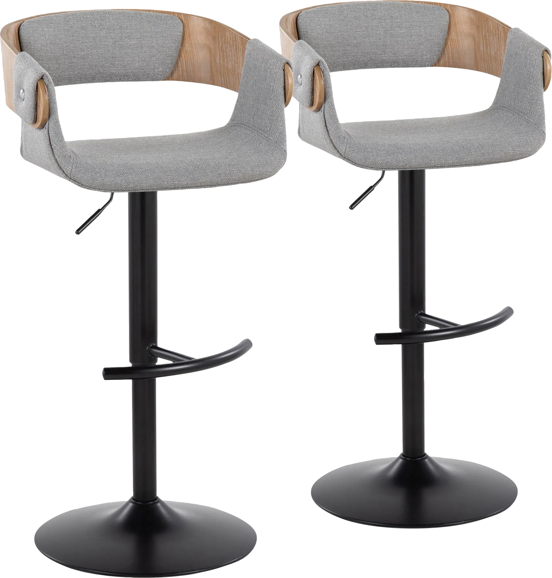 Takeda I Light Gray Adjustable Barstool, Set of 2 - Image 1