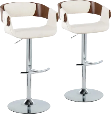 Takeda II Cream Adjustable Barstool, Set of 2