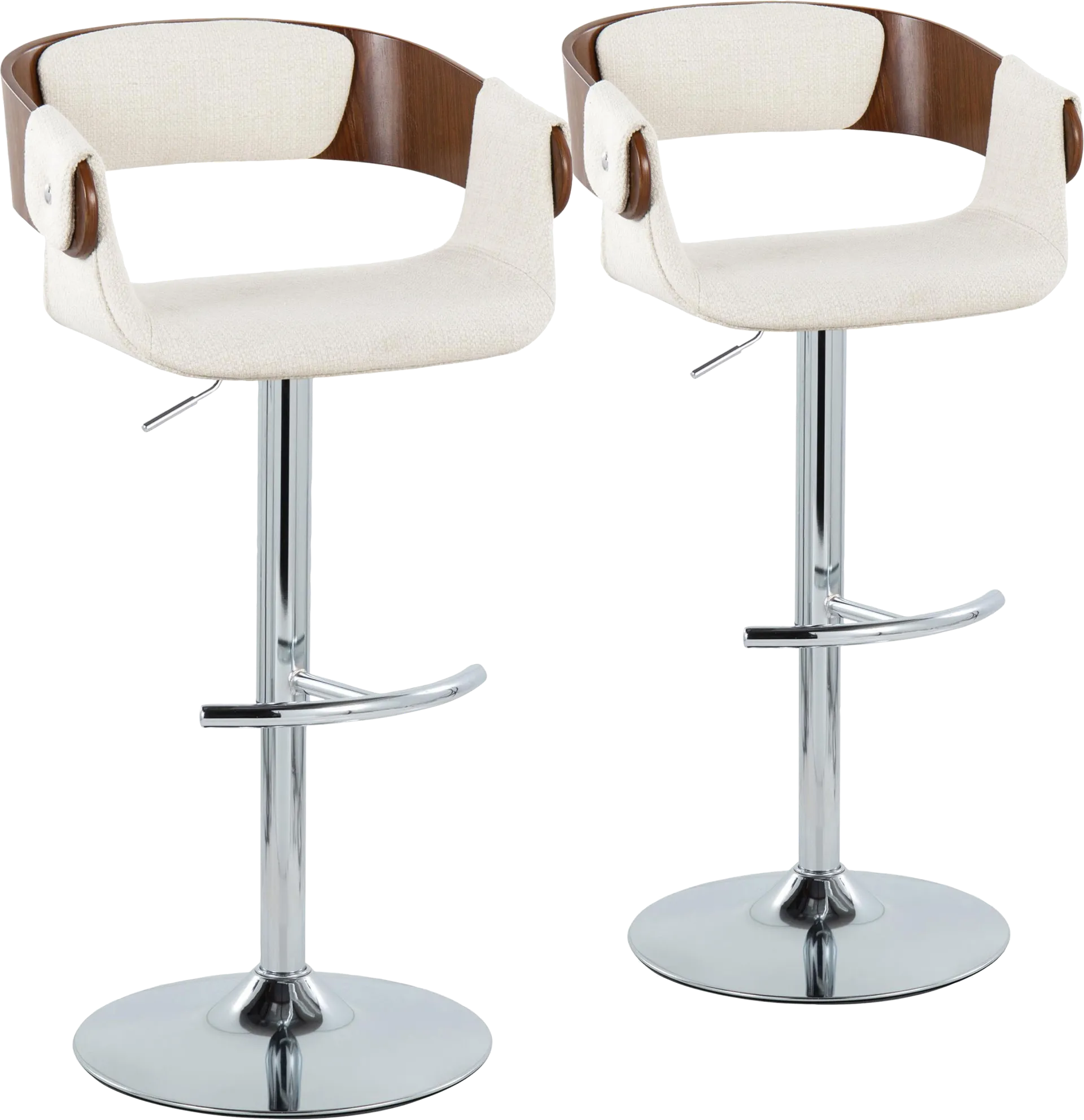 Takeda II Cream Adjustable Barstool, Set of 2 - Image 1