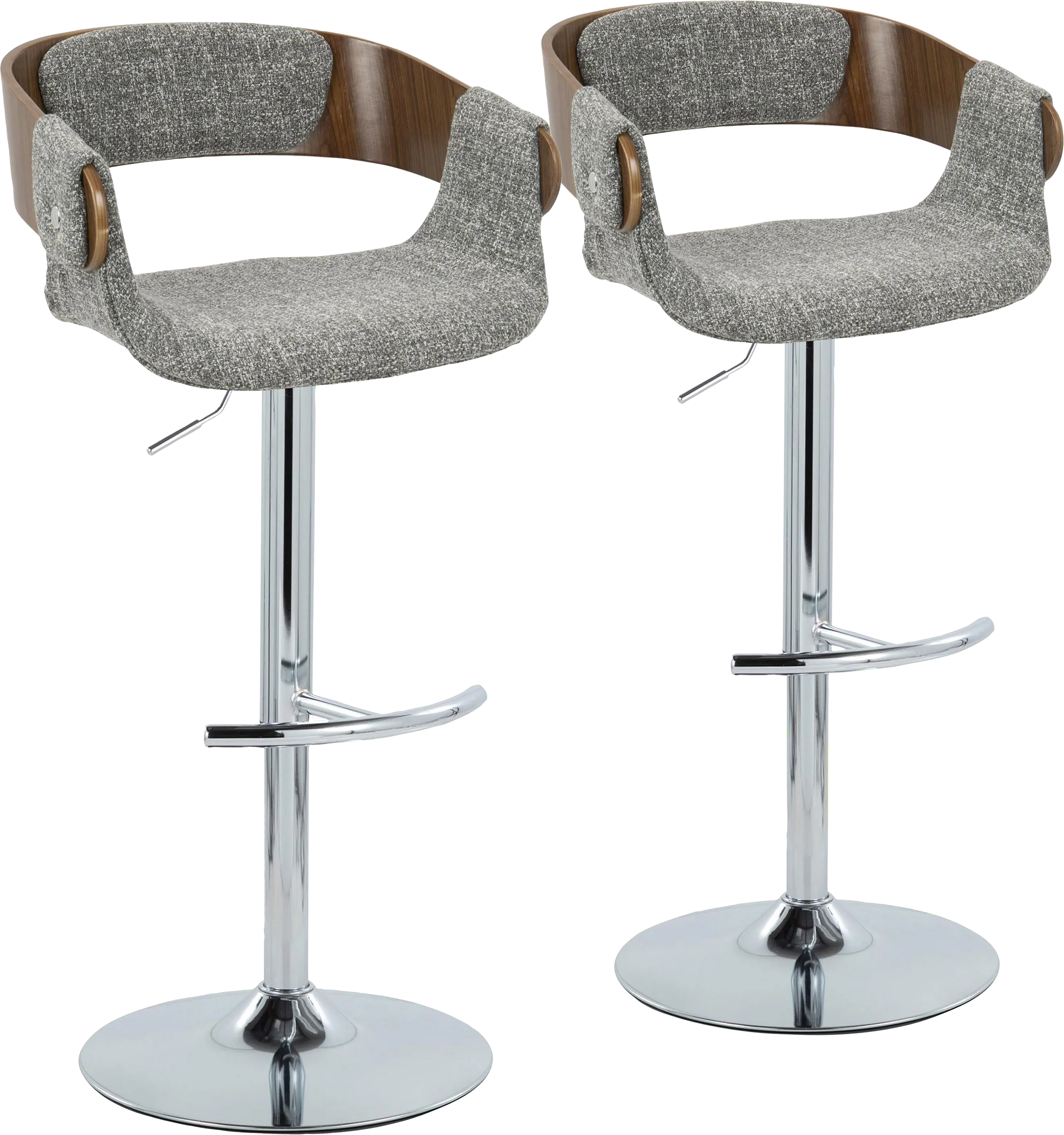 Takeda II Gray Adjustable Barstool, Set of 2 - Thumbnail - Image 1
