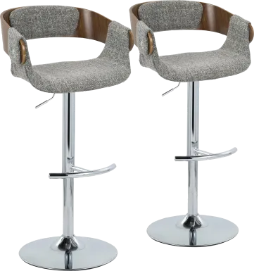 Takeda II Gray Adjustable Barstool, Set of 2
