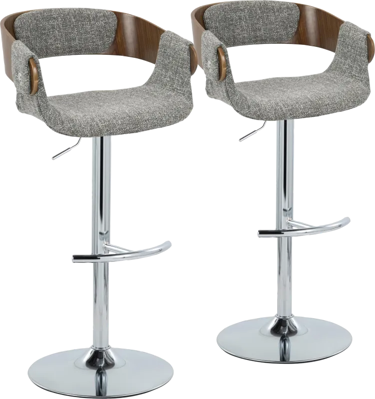 Takeda II Gray Adjustable Barstool, Set of 2