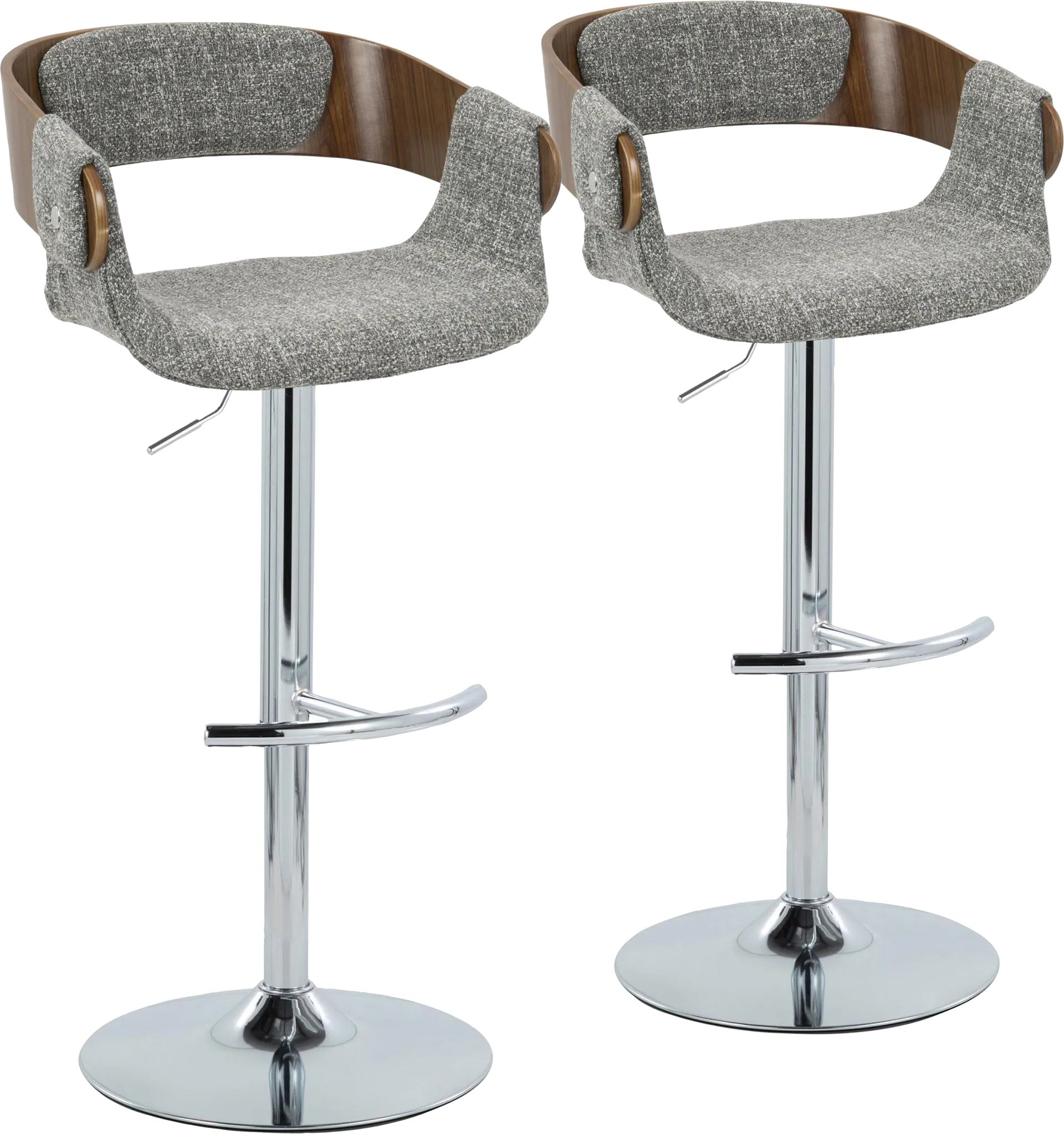 Takeda II Gray Adjustable Barstool, Set of 2 - Image 1