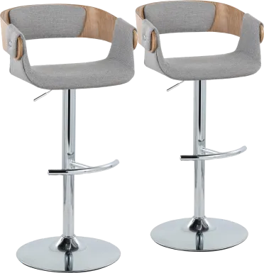 Takeda II Light Gray Adjustable Barstool, Set of 2
