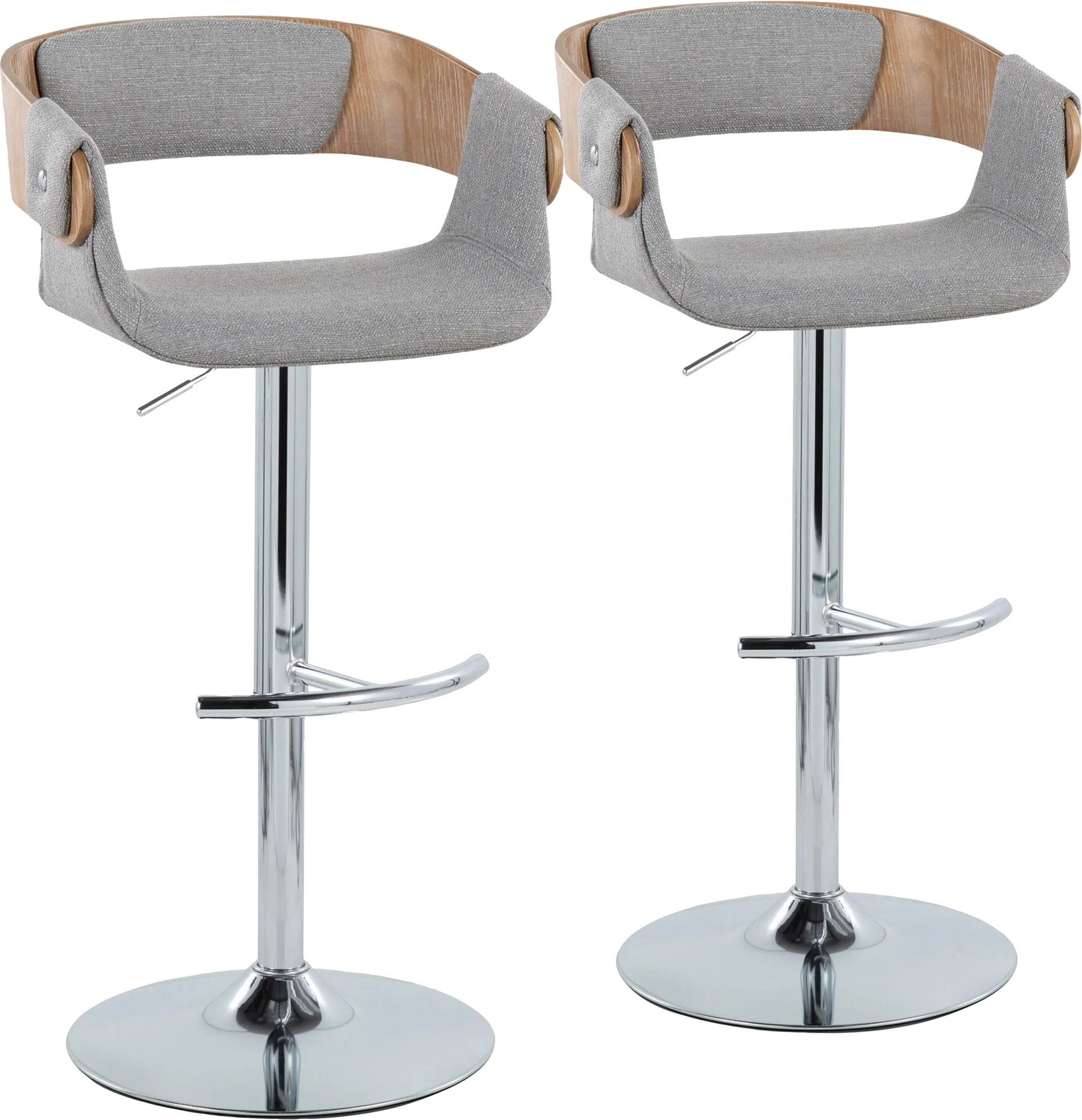 Takeda II Light Gray Adjustable Barstool, Set of 2 - Image 1