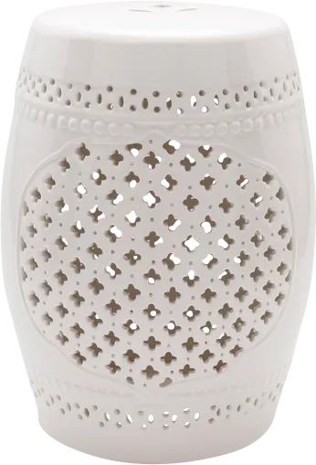 Lesedi White Outdoor Stool - Image 1