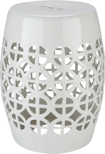 Mesi White Outdoor Stool - Image 1