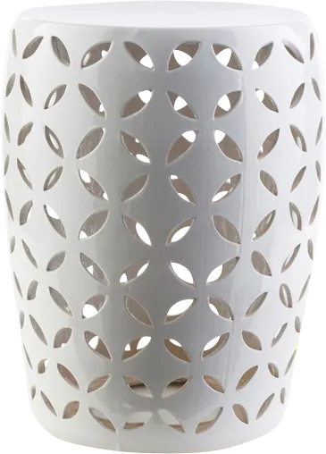 Lwandle White Outdoor Stool - Image 1