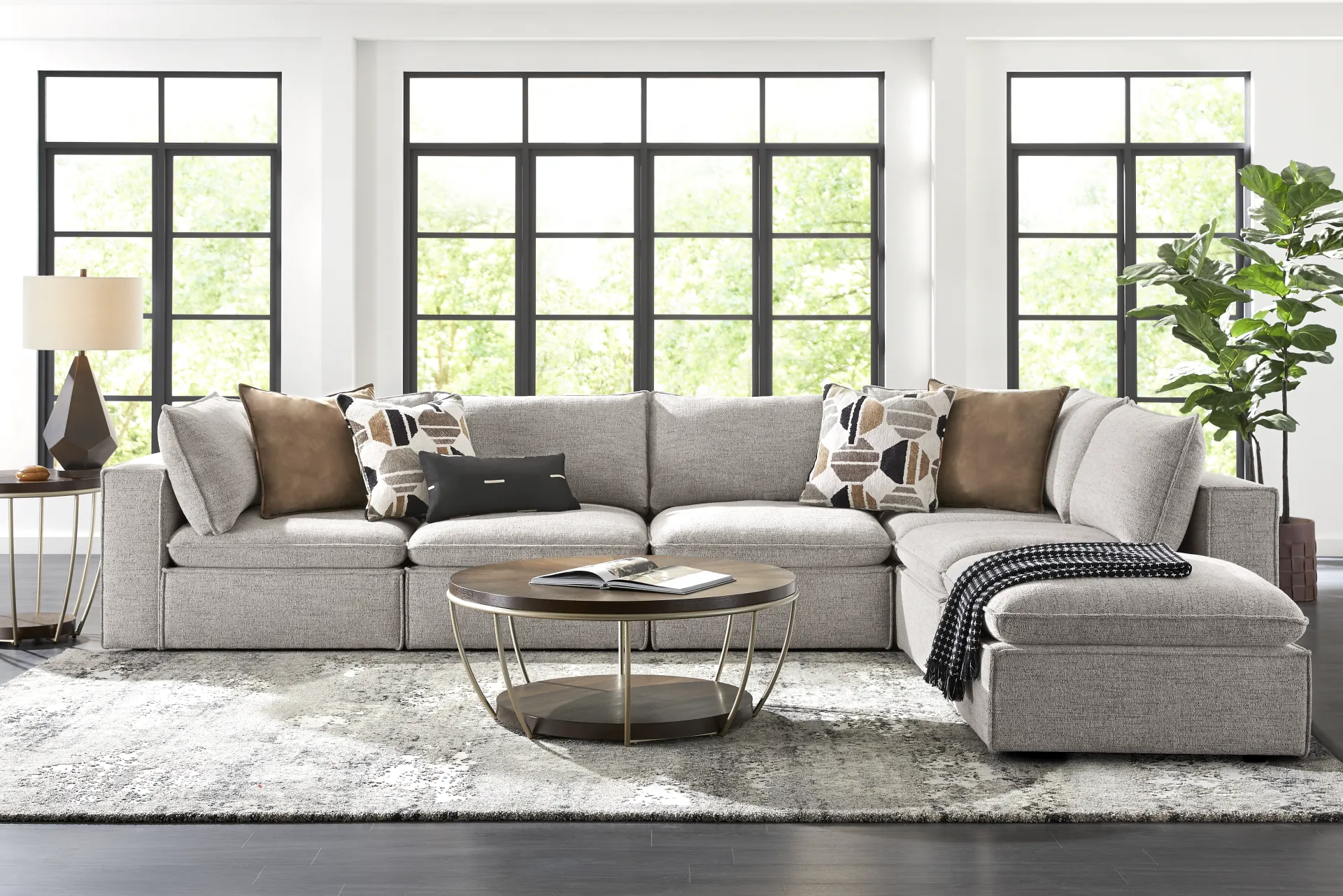 Langford Park Beige 6 Pc Sectional - Image 1