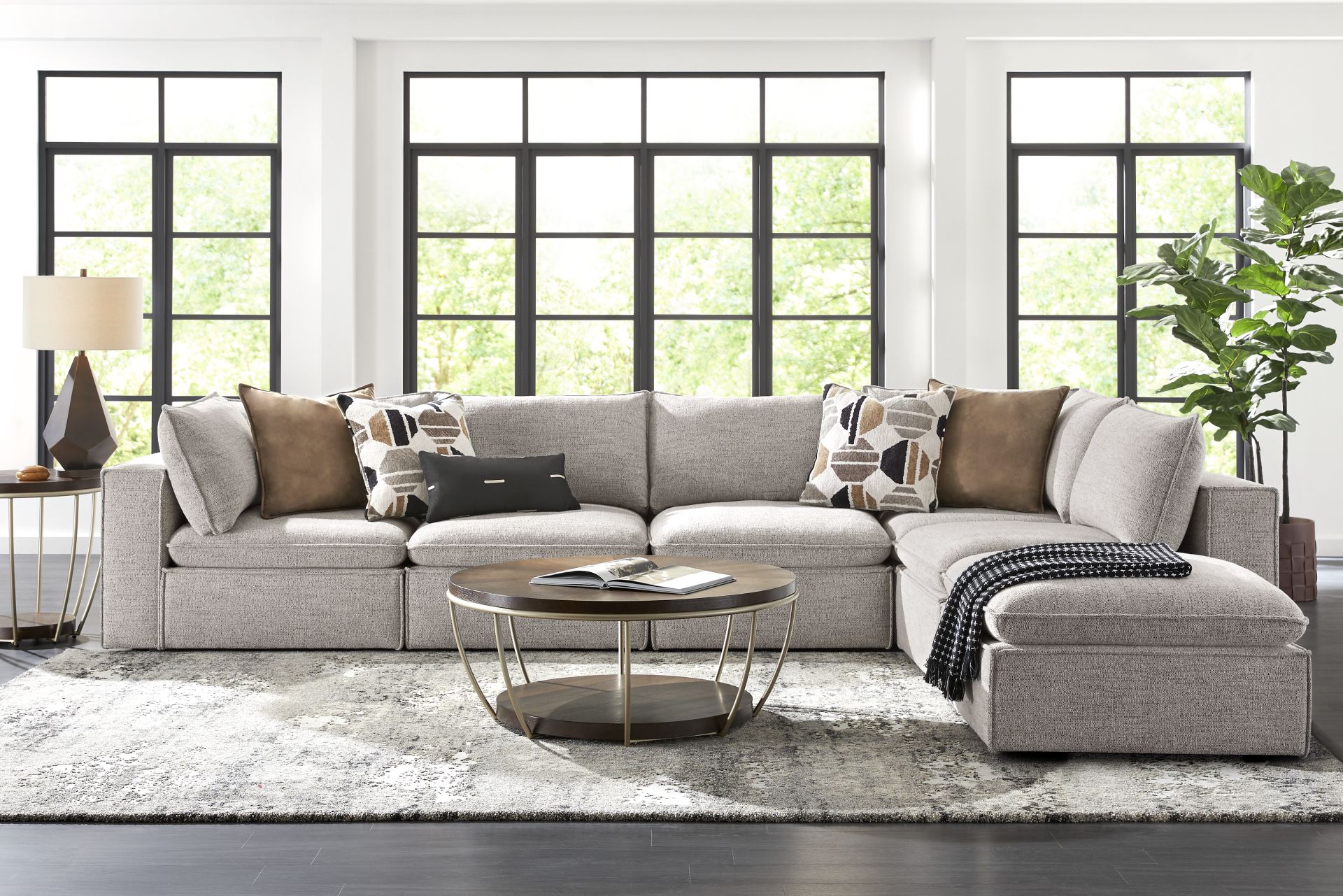 Langford Park Beige 6 Pc Sectional - Image 2