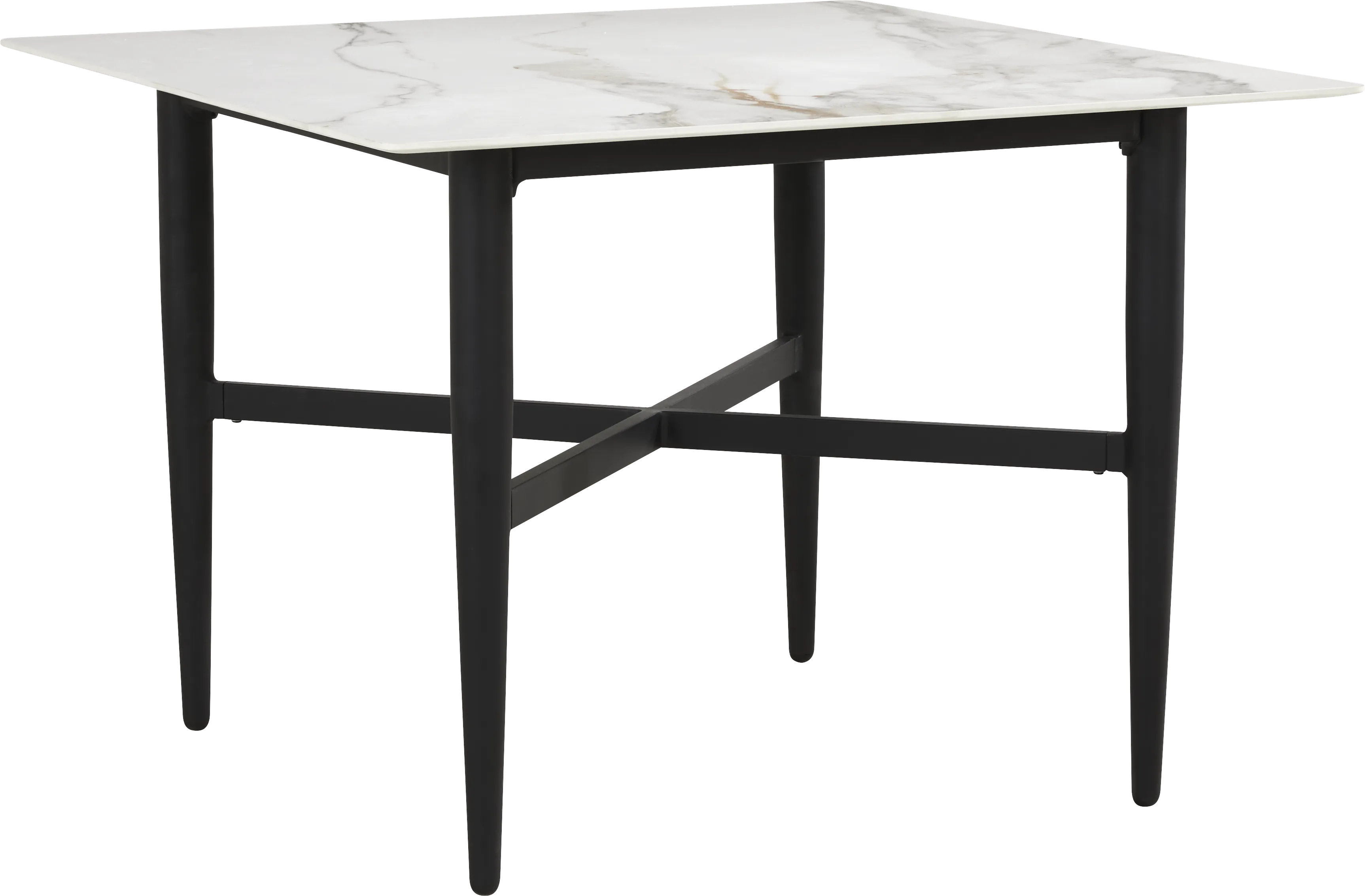 Harlowe Black Square Outdoor Dining Table - Thumbnail - Image 1