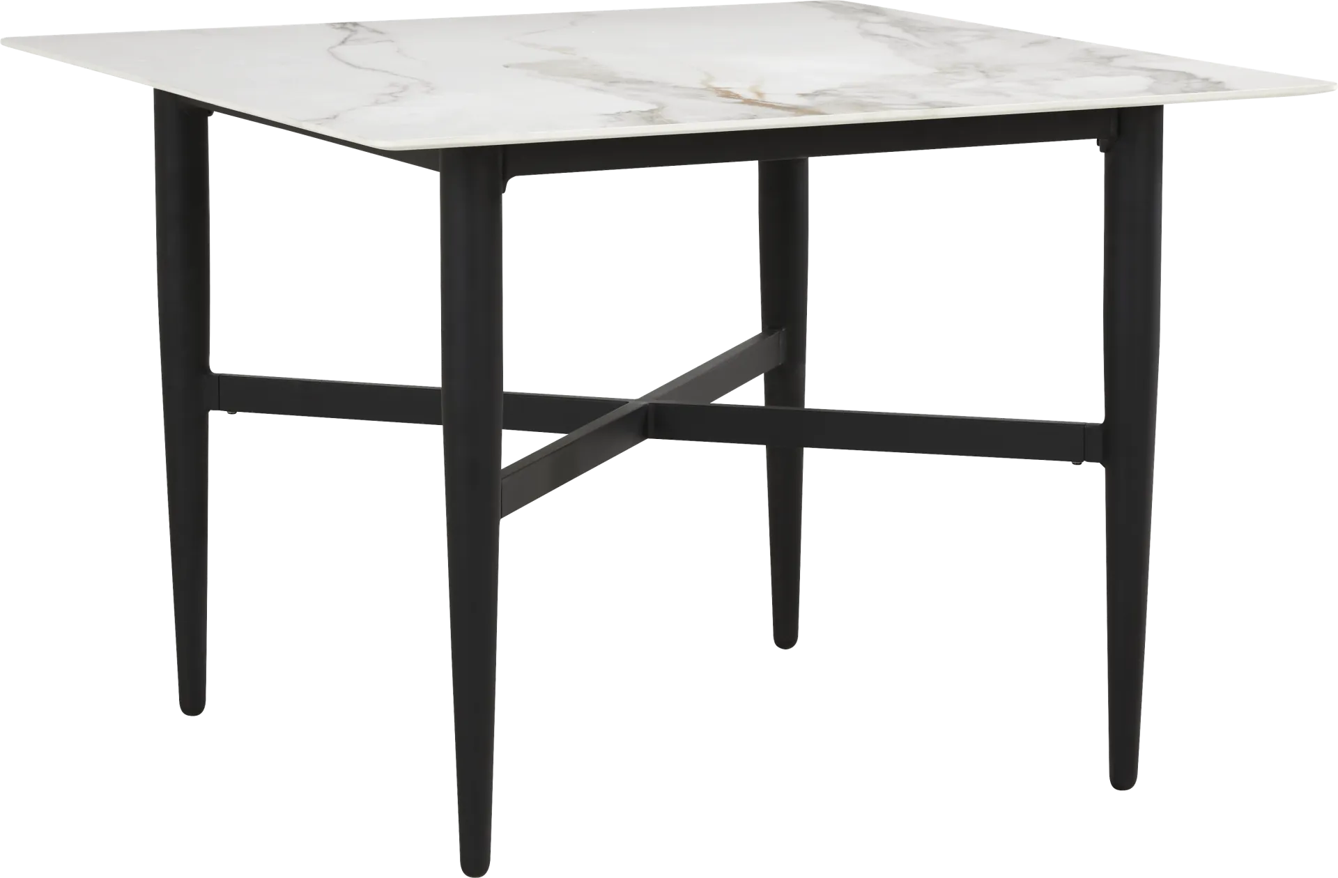 Harlowe Black 5 Pc Outdoor Square Dining Set with Dove Cushions - Image 2