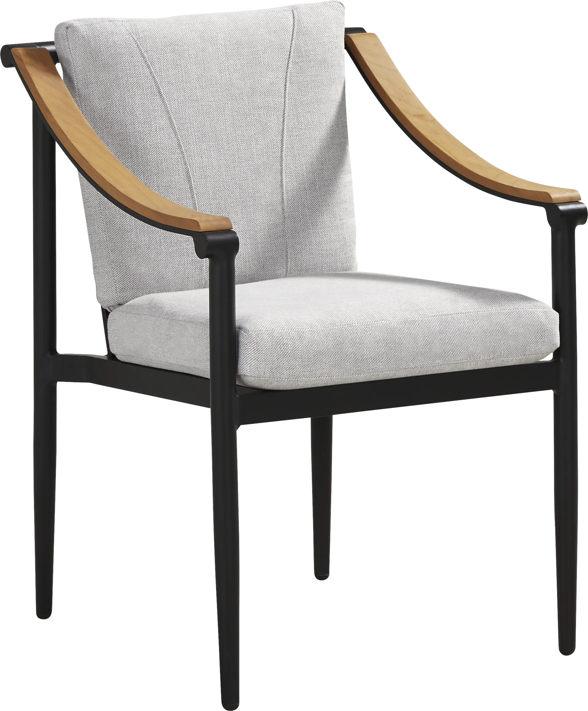 Harlowe Black Outdoor Arm Chair with Dove Cushions - Image 1