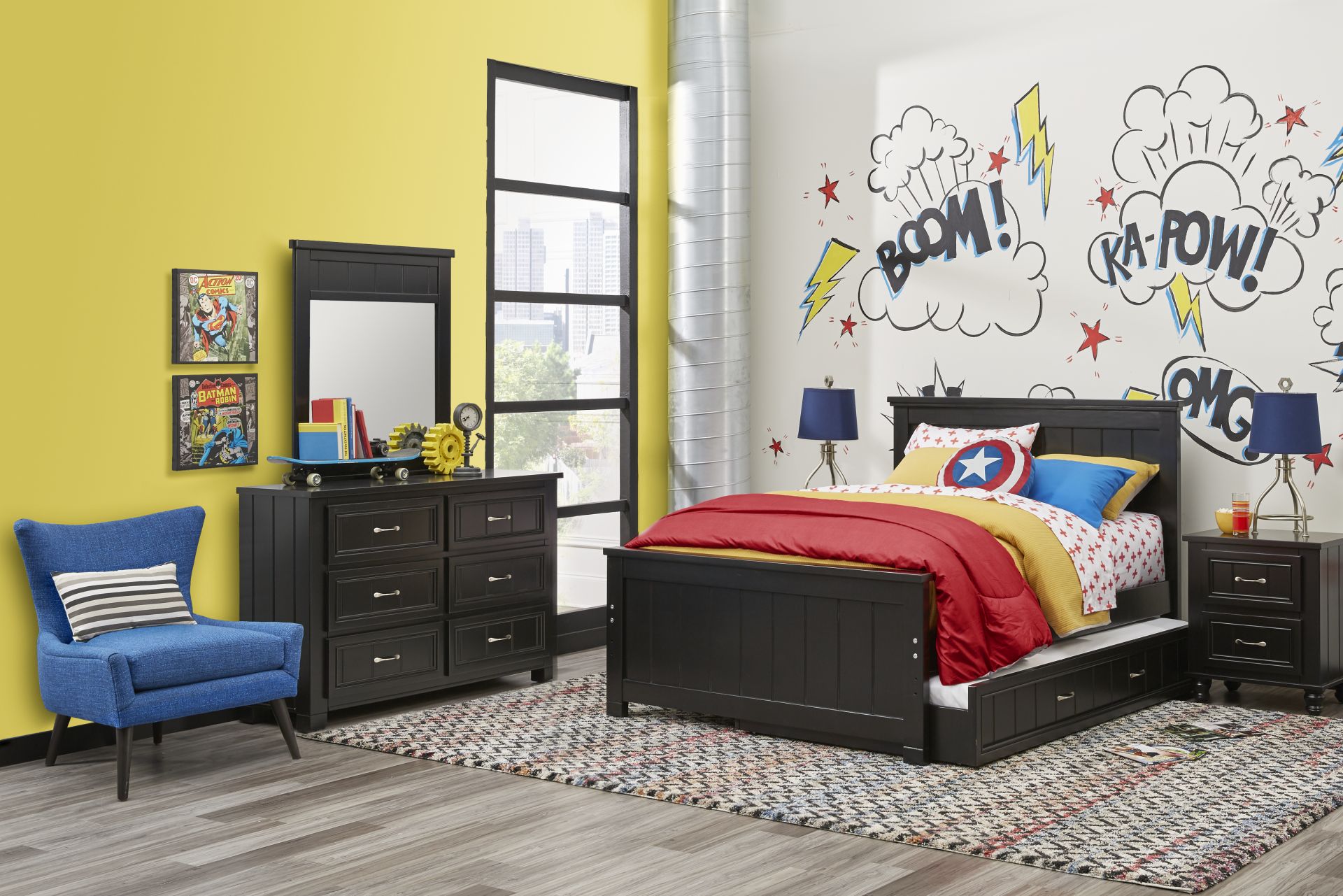 Kids Cottage Colors Black Full Panel Bed - Image 2