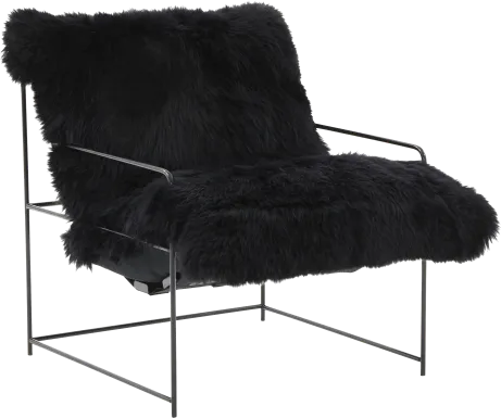 Huetter Black Accent Chair