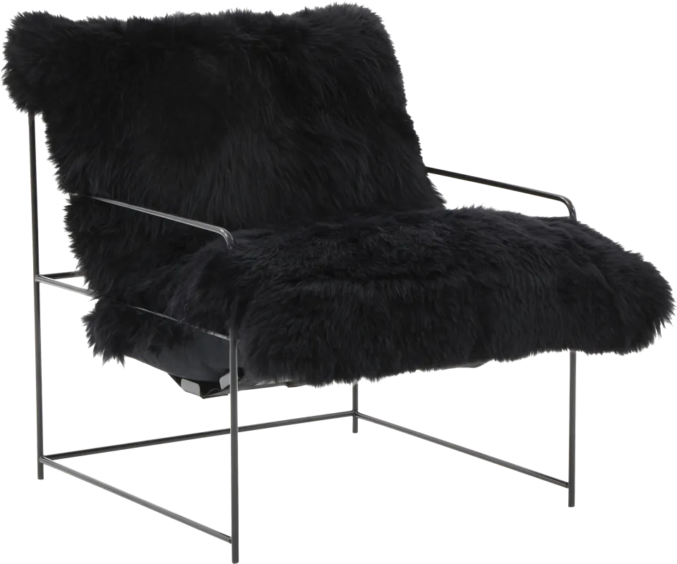 Huetter Black Accent Chair