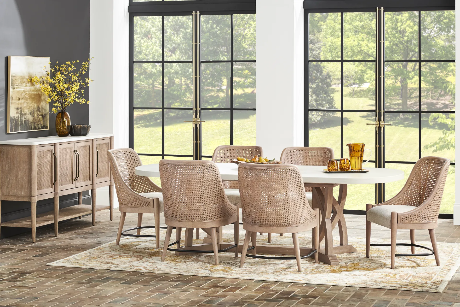 Oakwood Terrace Sand Oval Dining Table - Image 1