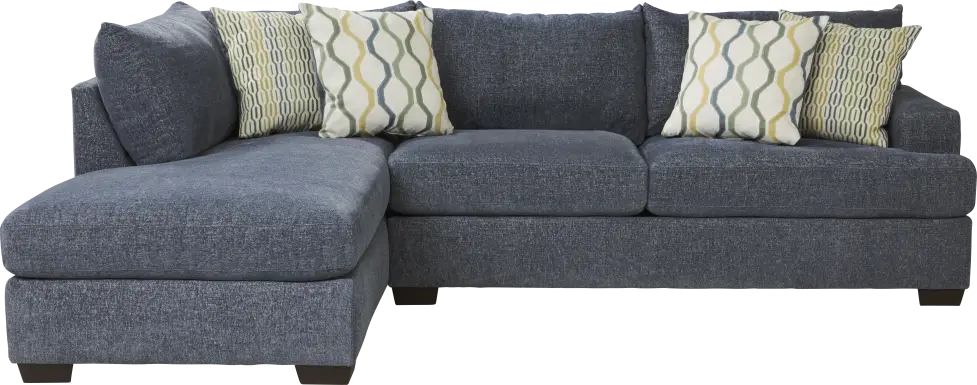 Briar Street Blue Chenille 2 Pc Sectional