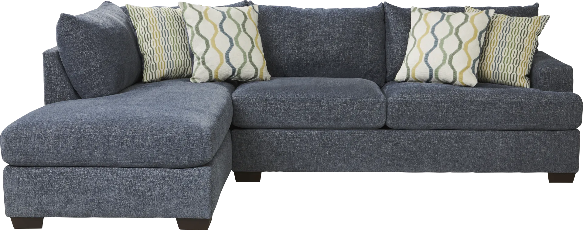 Briar Street Blue Chenille 2 Pc Sectional - Image 2