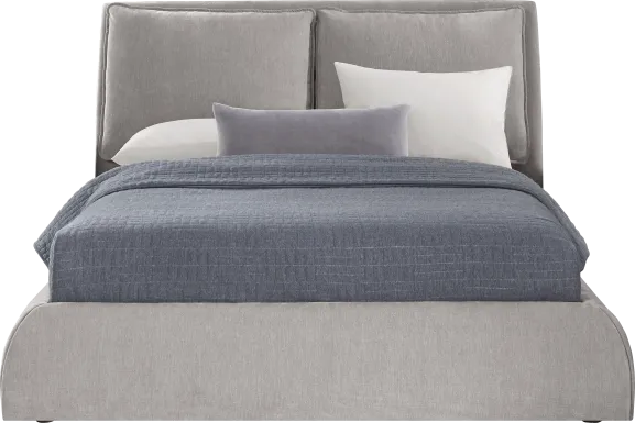 York Mills Gray 3 Pc King Upholstered Bed